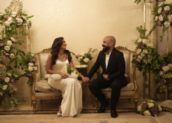 المؤلف هانى سرحان والفنانة بسمة داود يحتفلان بخطبتهما