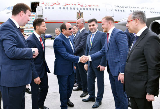الرئيس السيسي يصل مدينة سان بطرسبرج للمشاركة فى القمة الروسية الأفريقي